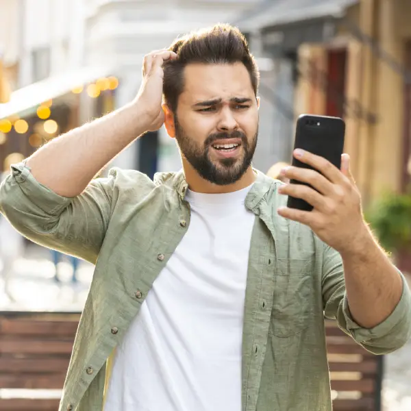 Visitor struggling to use a non-mobile responsive site on their mobile device